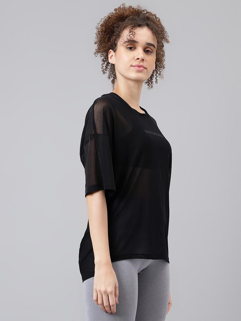 women typography printed relaxed fit dri-fit t-shirt - 21763236 - Standard Image - 2