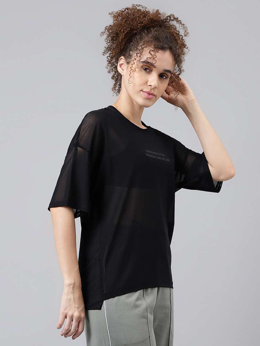 women typography printed relaxed fit dri-fit t-shirt - 21763240 -  Standard Image - 2