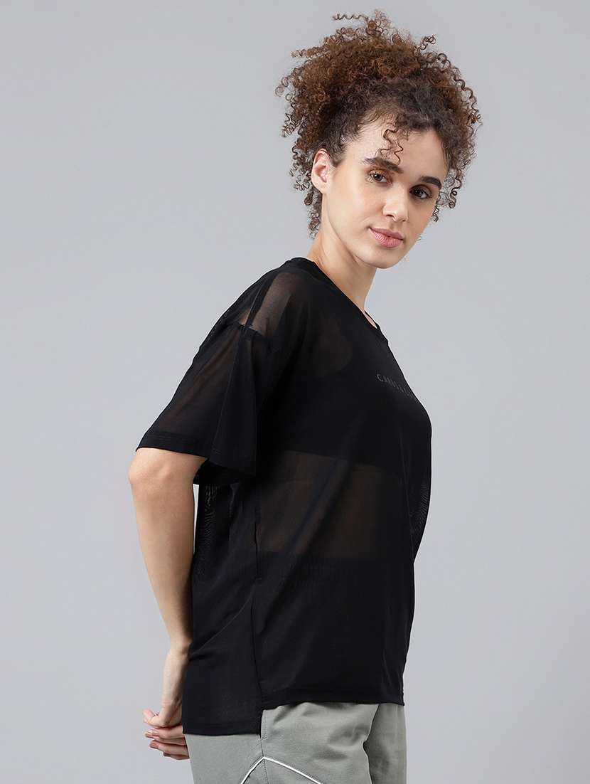 women typography printed relaxed fit dri-fit t-shirt - 21763245 -  Standard Image - 2