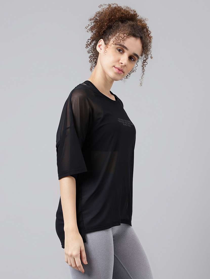 women typography printed relaxed fit dri-fit t-shirt - 21763248 -  Standard Image - 2