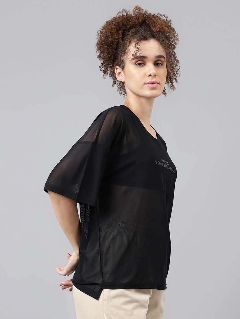 women typography printed relaxed fit dri-fit t-shirt - 21763249 -  Standard Image - 2