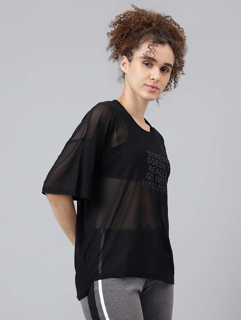 women typography printed relaxed fit dri-fit t-shirt - 21763255 -  Standard Image - 2