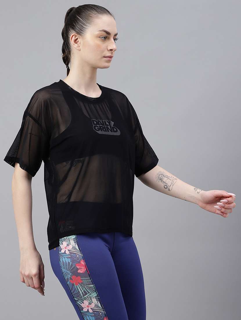 women typography printed relaxed fit dri-fit t-shirt - 21763260 -  Standard Image - 2