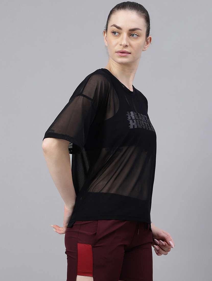 women typography printed relaxed fit dri-fit t-shirt - 21763261 -  Standard Image - 2