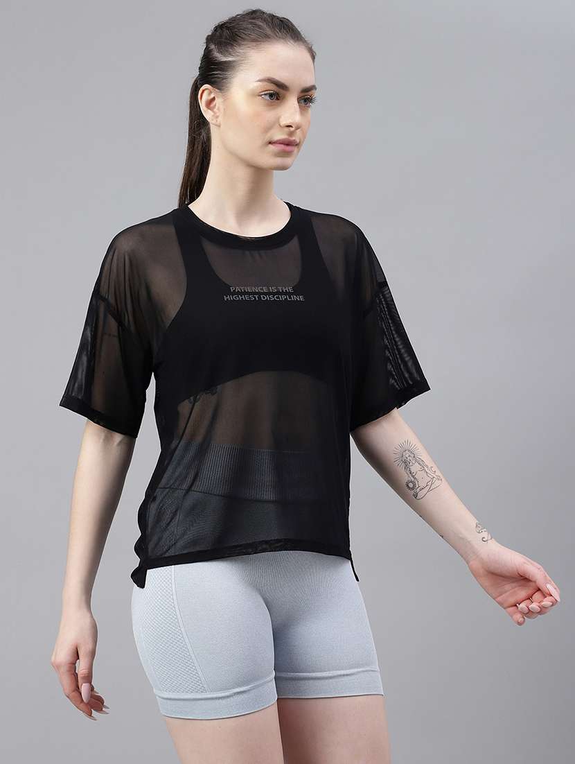 women typography printed relaxed fit dri-fit t-shirt - 21763262 -  Standard Image - 2