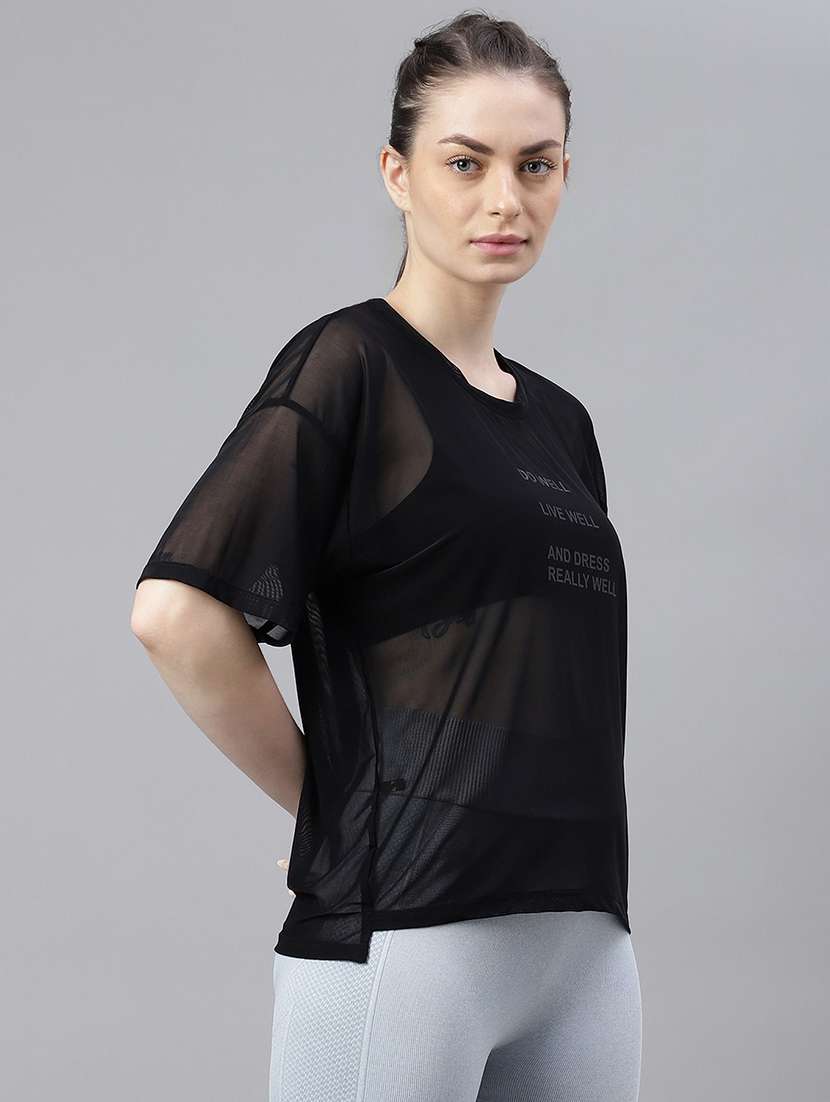 women typography printed relaxed fit dri-fit t-shirt - 21763263 -  Standard Image - 2