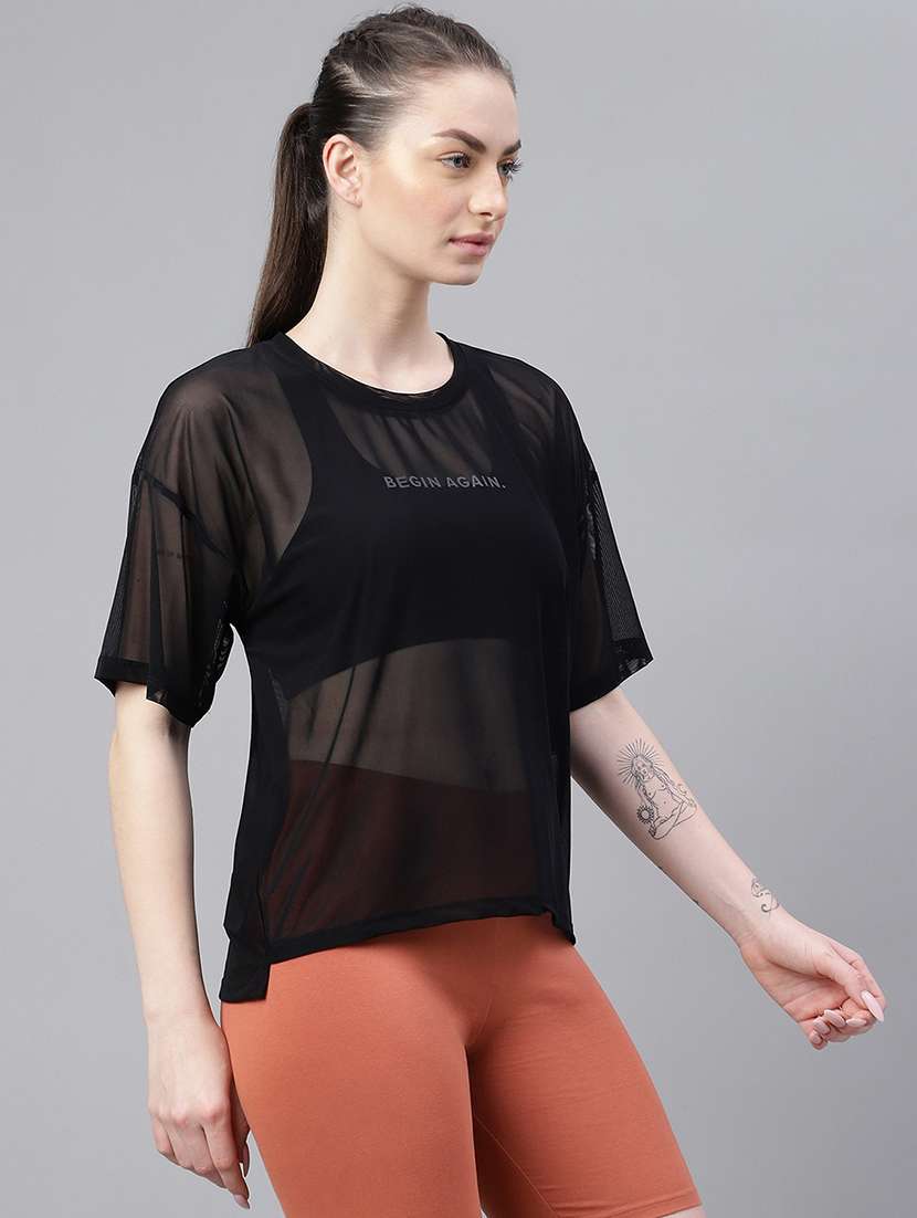 women typography printed relaxed fit dri-fit t-shirt - 21763264 -  Standard Image - 2