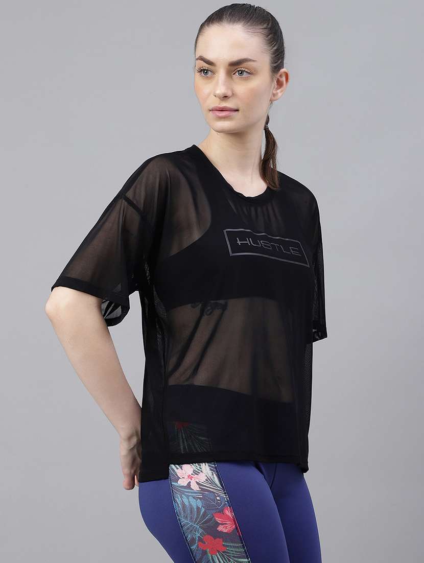 women typography printed relaxed fit dri-fit t-shirt - 21763265 -  Standard Image - 2