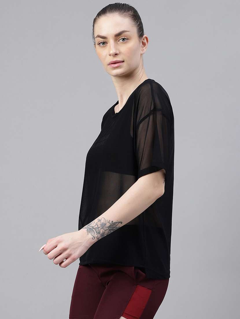 women typography printed relaxed fit dri-fit t-shirt - 21763271 -  Standard Image - 2