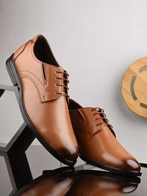 men tan lace-up derby - 21763311 -  Standard Image - 0