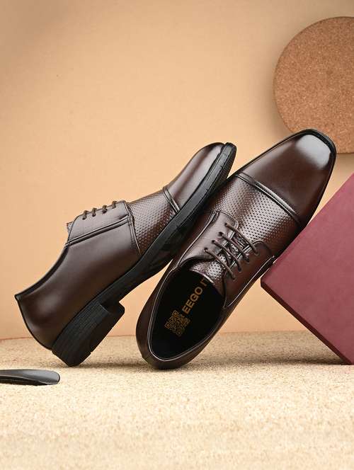 men brown lace-up derby - 21763313 - Standard Image - 0