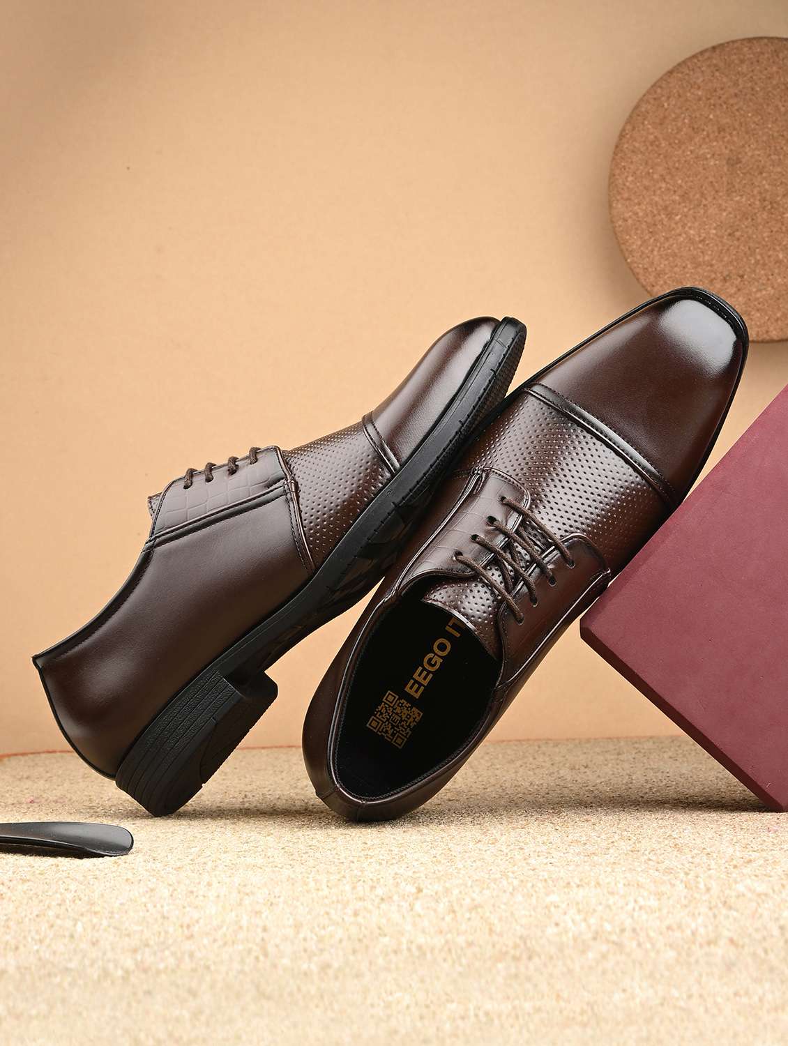 men brown lace-up derby - 21763313 - Zoom Image - 0
