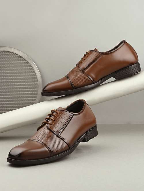 men tan lace-up derby - 21763314 -  Standard Image - 0