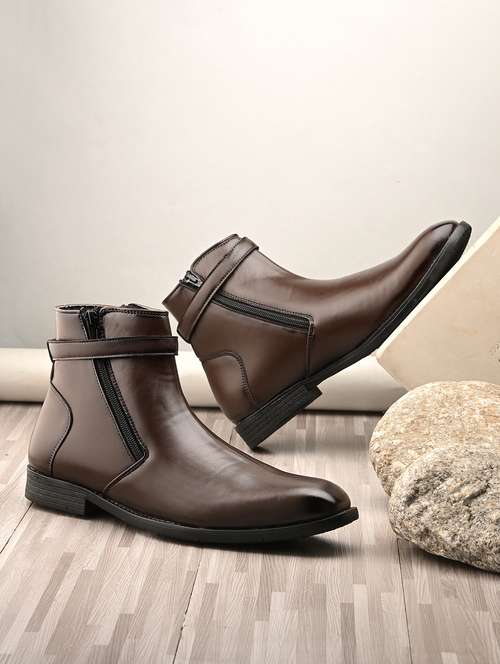 men brown high tops boot - 21763317 - Standard Image - 0