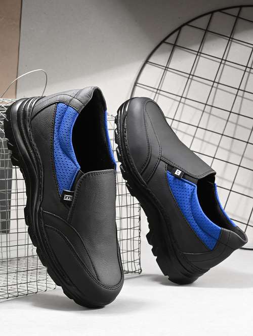 men black slip on casual shoes - 21763345 -  Standard Image - 0