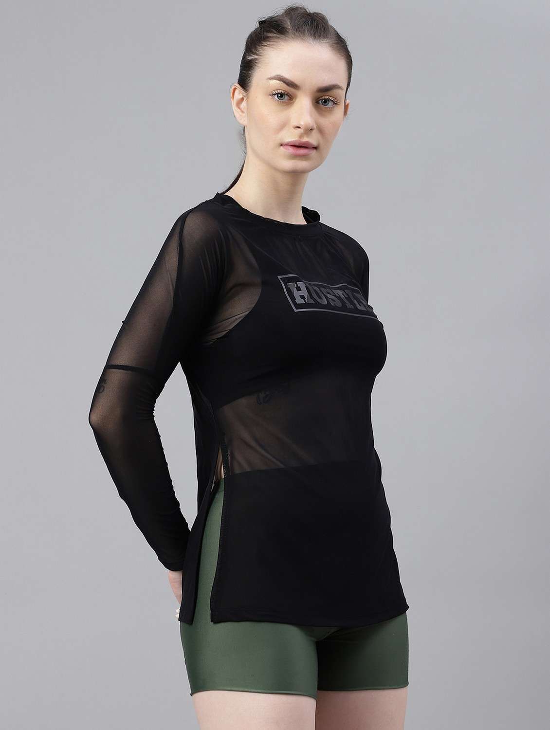 women black typographic long sleeve t-shirt - 21763353 - Standard Image - 2