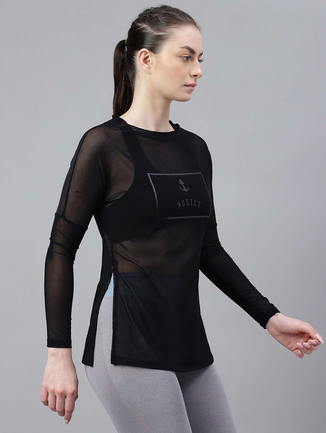 women printed long sleeves mesh sports t-shirt - 21763357 -  Standard Image - 2