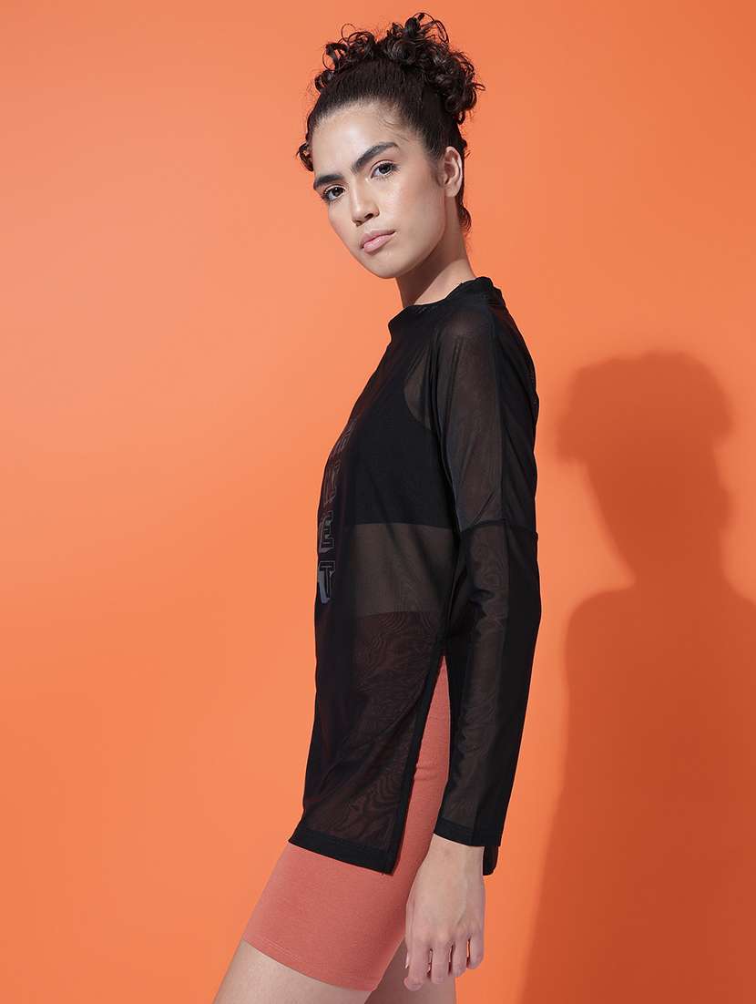 Women Printed See Through Sports T-shirt - 21763364 -  Standard Image - 2