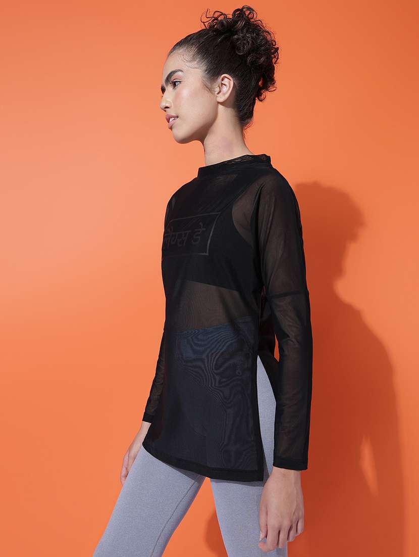 Women Printed See Through Sports T-shirt - 21763366 -  Standard Image - 2
