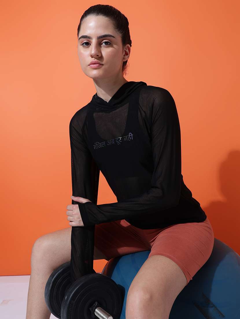 black polyester regular tshirt
