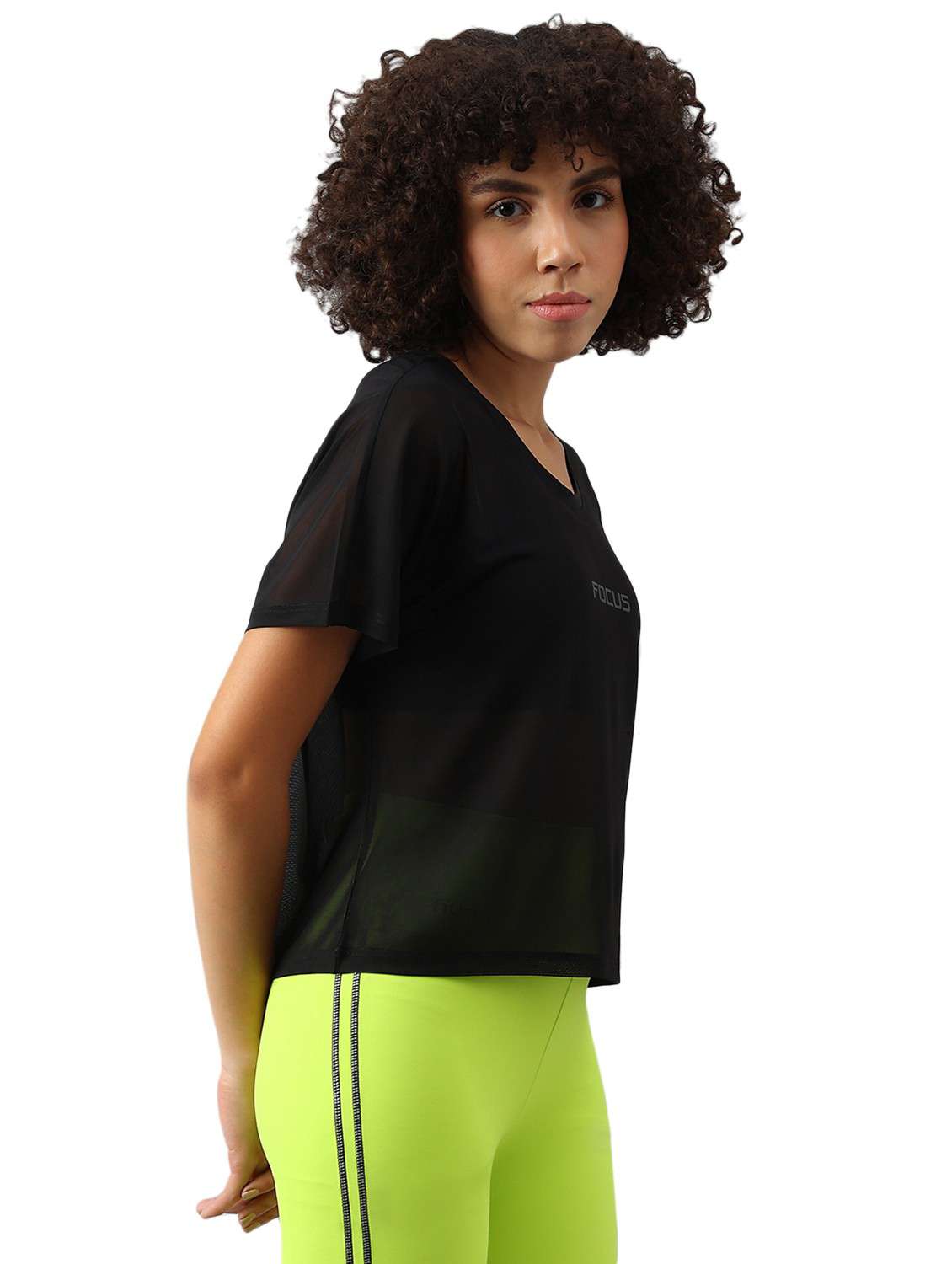 women black typographic round neck sport t-shirt - 21763377 -  Standard Image - 2