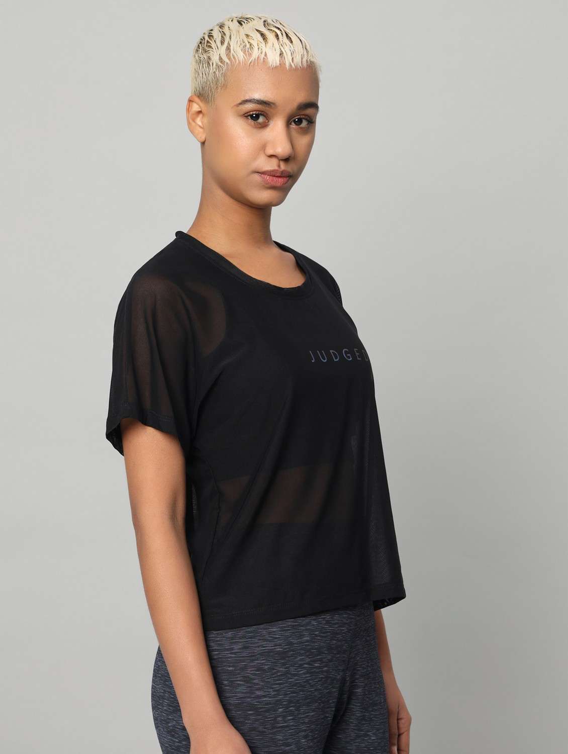 women typographic printed mesh sports t-shirt - 21763420 -  Standard Image - 2