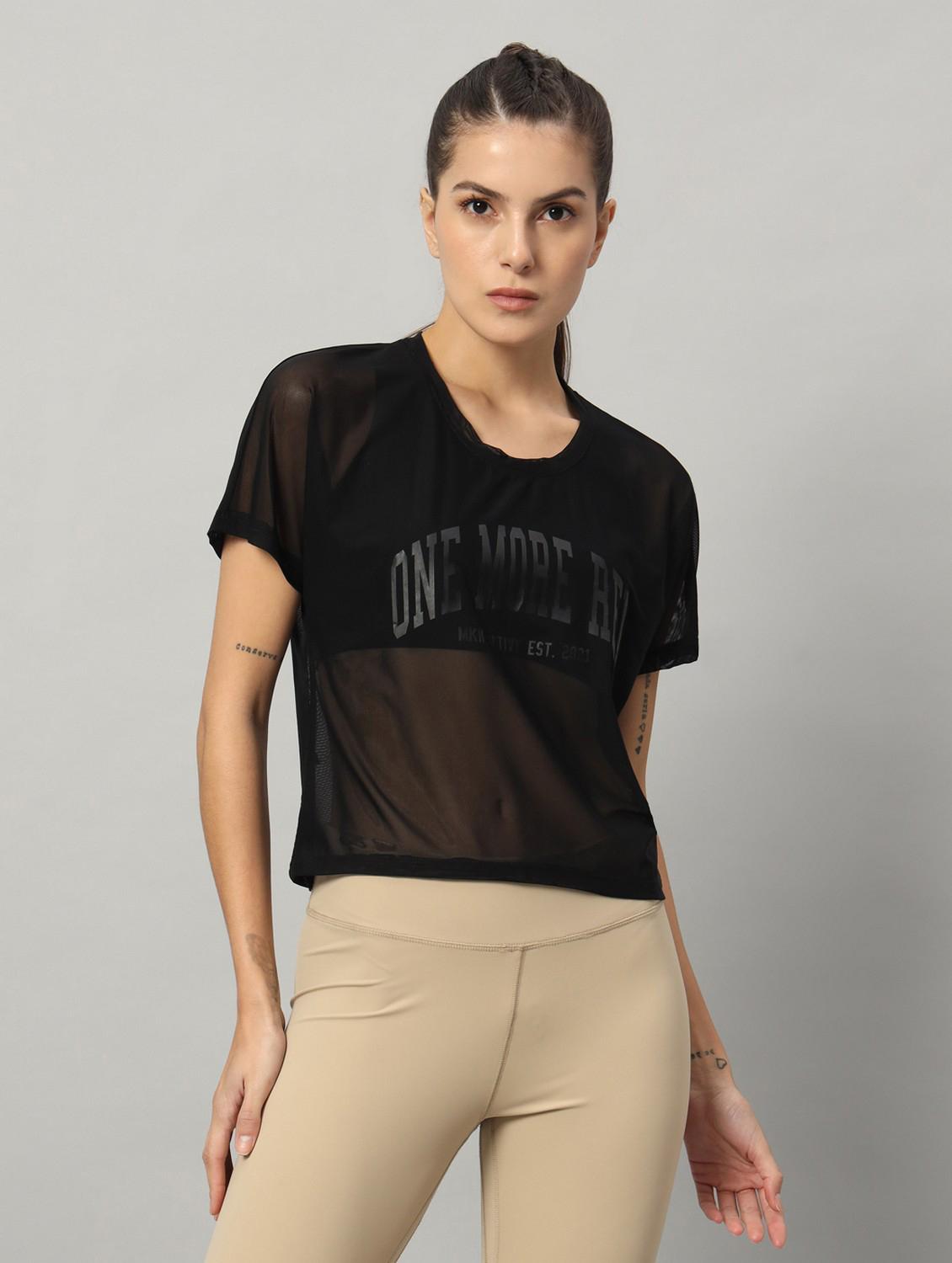 women typographic printed mesh sports t-shirt - 21763441 - Standard Image - 2
