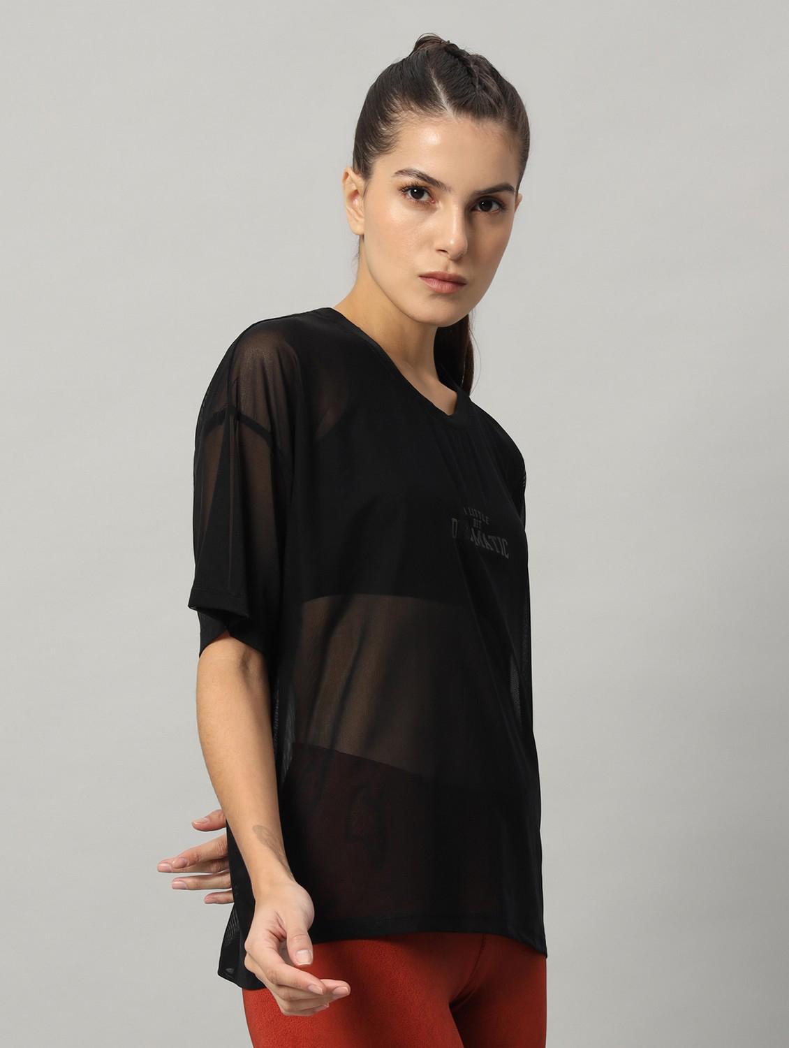 women typographic printed mesh sports t-shirt - 21763452 - Standard Image - 2