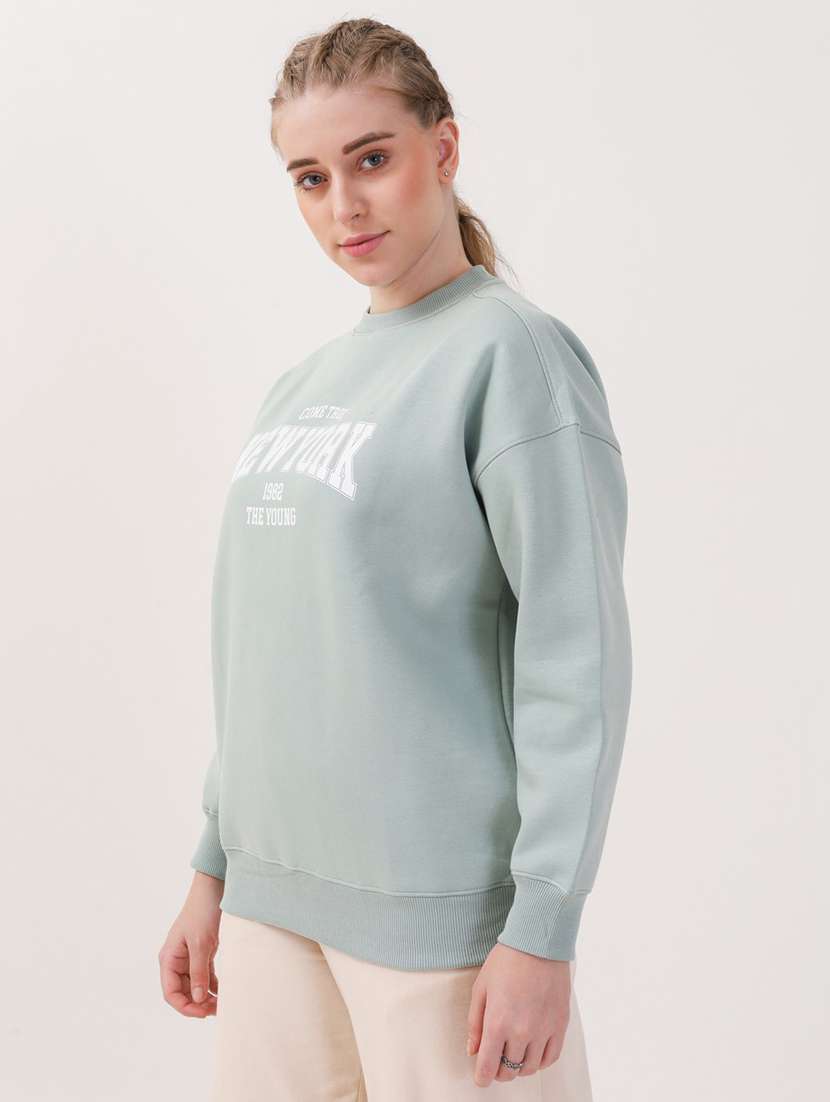 women printed long sleeves oversized sweatshirt - 21764115 -  Standard Image - 2