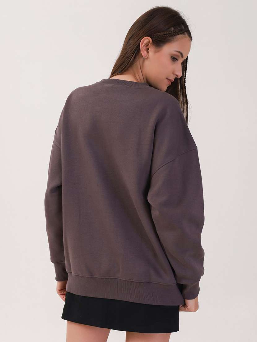 women printed long sleeves oversized sweatshirt - 21764121 -  Standard Image - 2