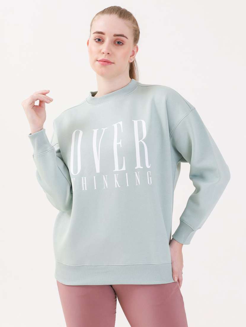 women printed long sleeves oversized sweatshirt