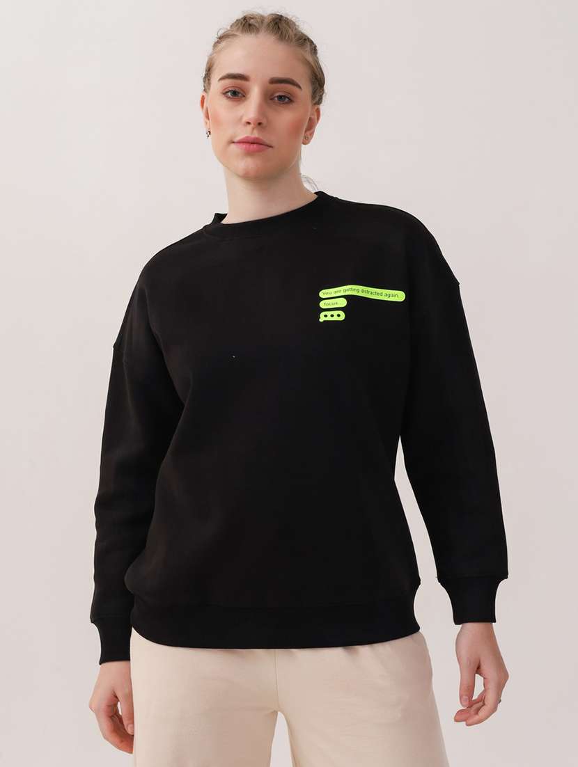 women printed long sleeves oversized sweatshirt
