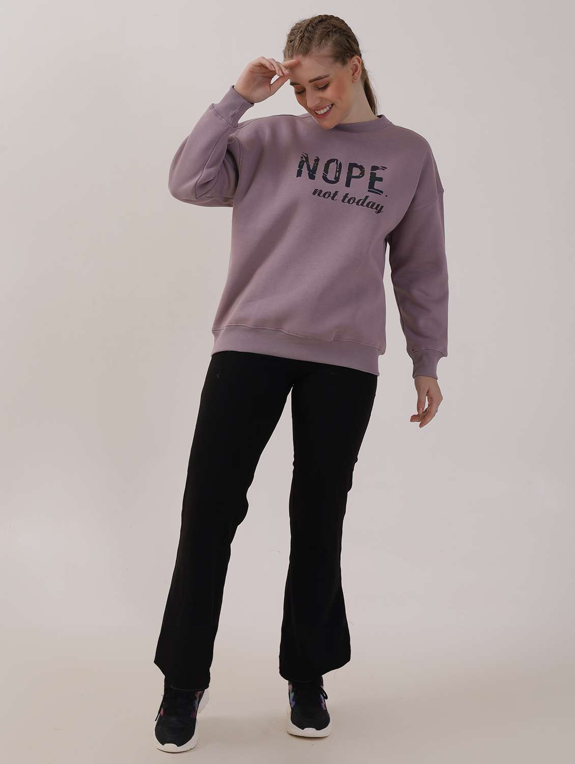 women long sleeve oversized sweatshirt - 21764143 -  Standard Image - 2