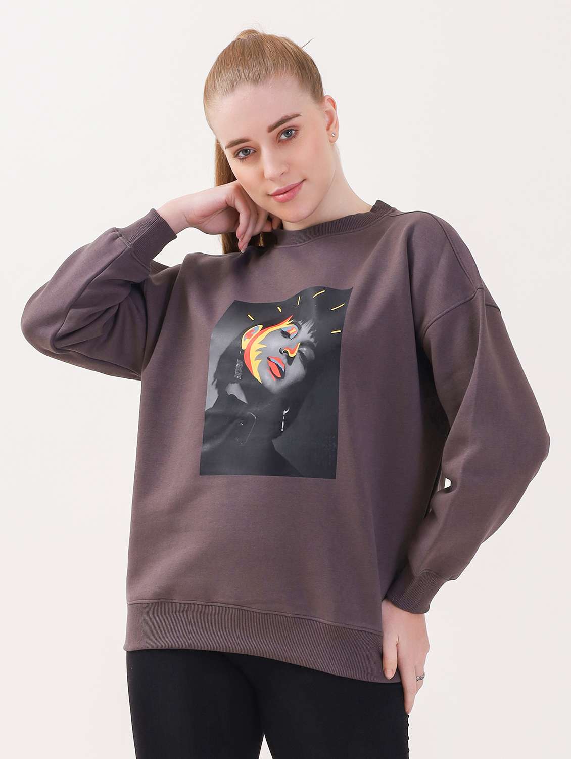 women long sleeve oversized sweatshirt