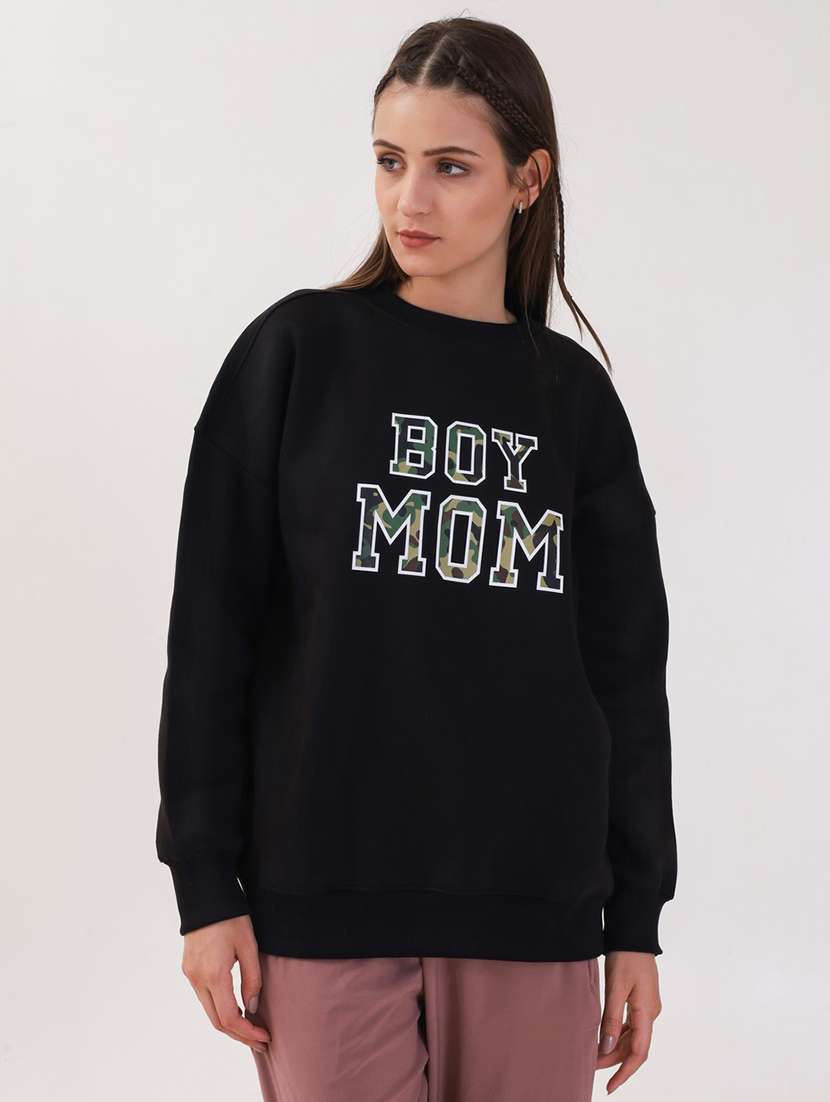 women printed long sleeves oversized sweatshirt