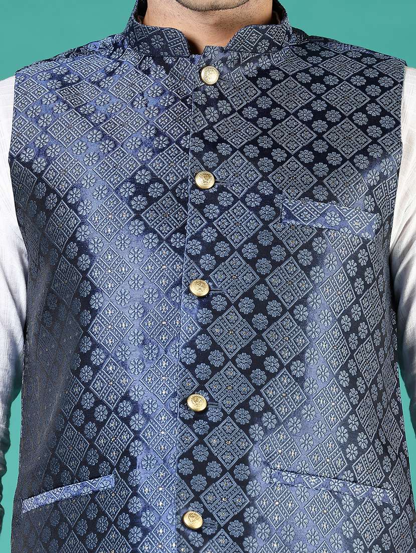men self design sleeveless regular fit nehru jacket - 21764255 -  Standard Image - 2
