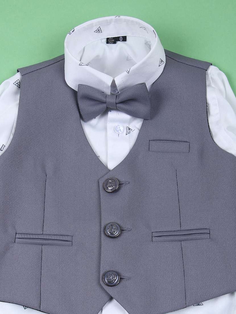 boys solid shirt and trouser with wasitcoat - 21764269 -  Standard Image - 2