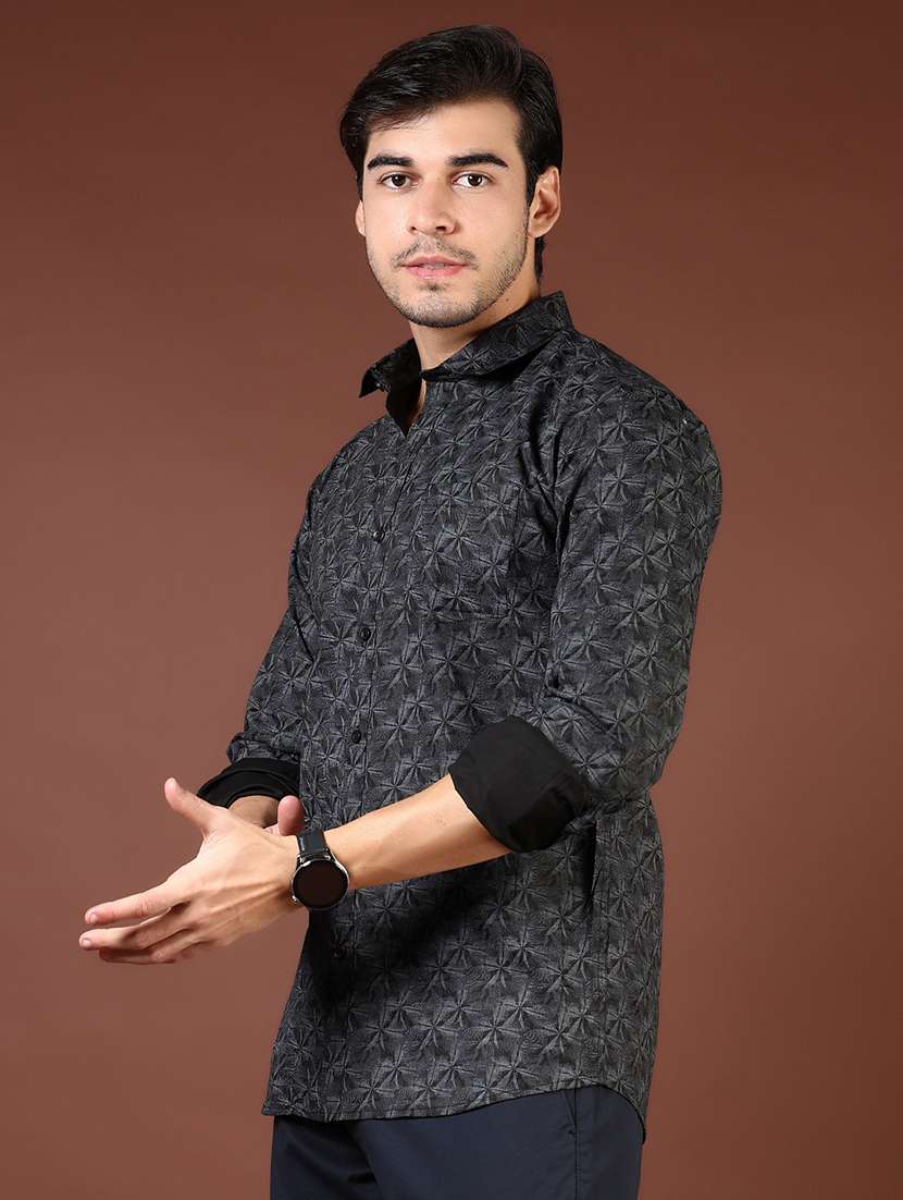 men printed long sleeve regular fit casual shirt - 21764272 -  Standard Image - 2