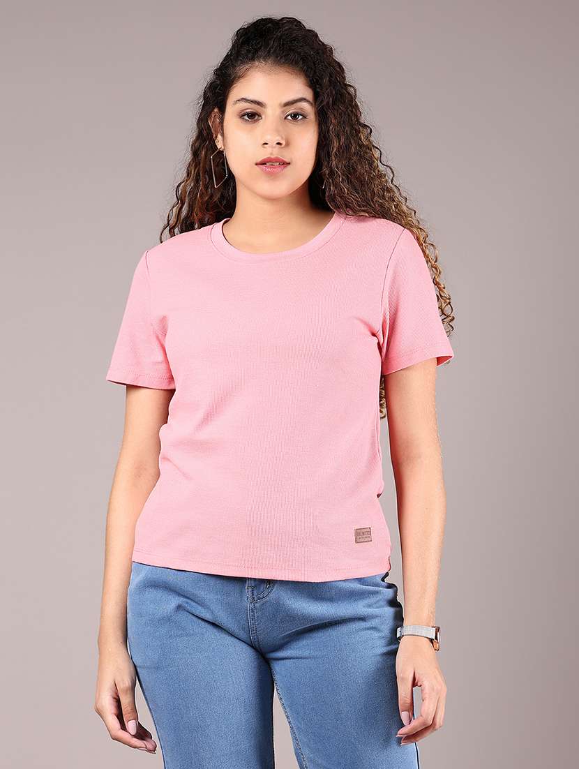 women solid short sleeve regular fit t-shirt - 21764295 - Standard Image - 2