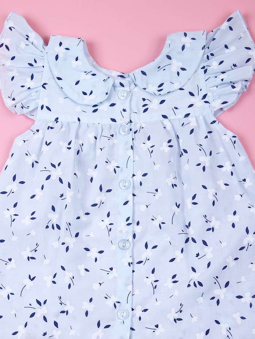 girls printed peter pan neck frock - 21764296 - Standard Image - 2