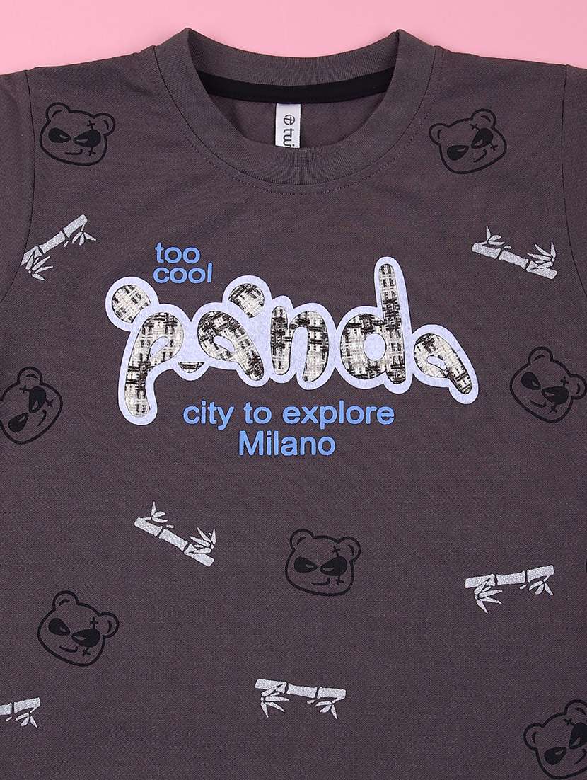 boys printed t-shirt & dungaree set - 21764299 -  Standard Image - 2