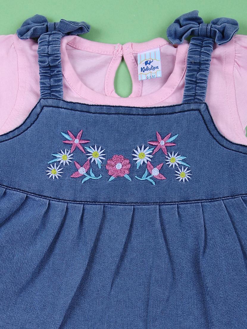 girls pink printed full length twin set - 21764320 - Standard Image - 2