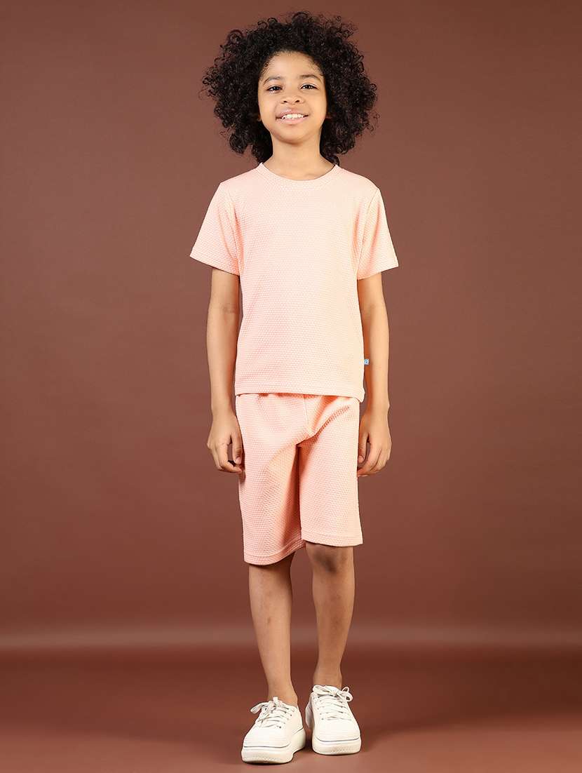 boys solid short sleeve co-ord set - 21764323 - Standard Image - 2