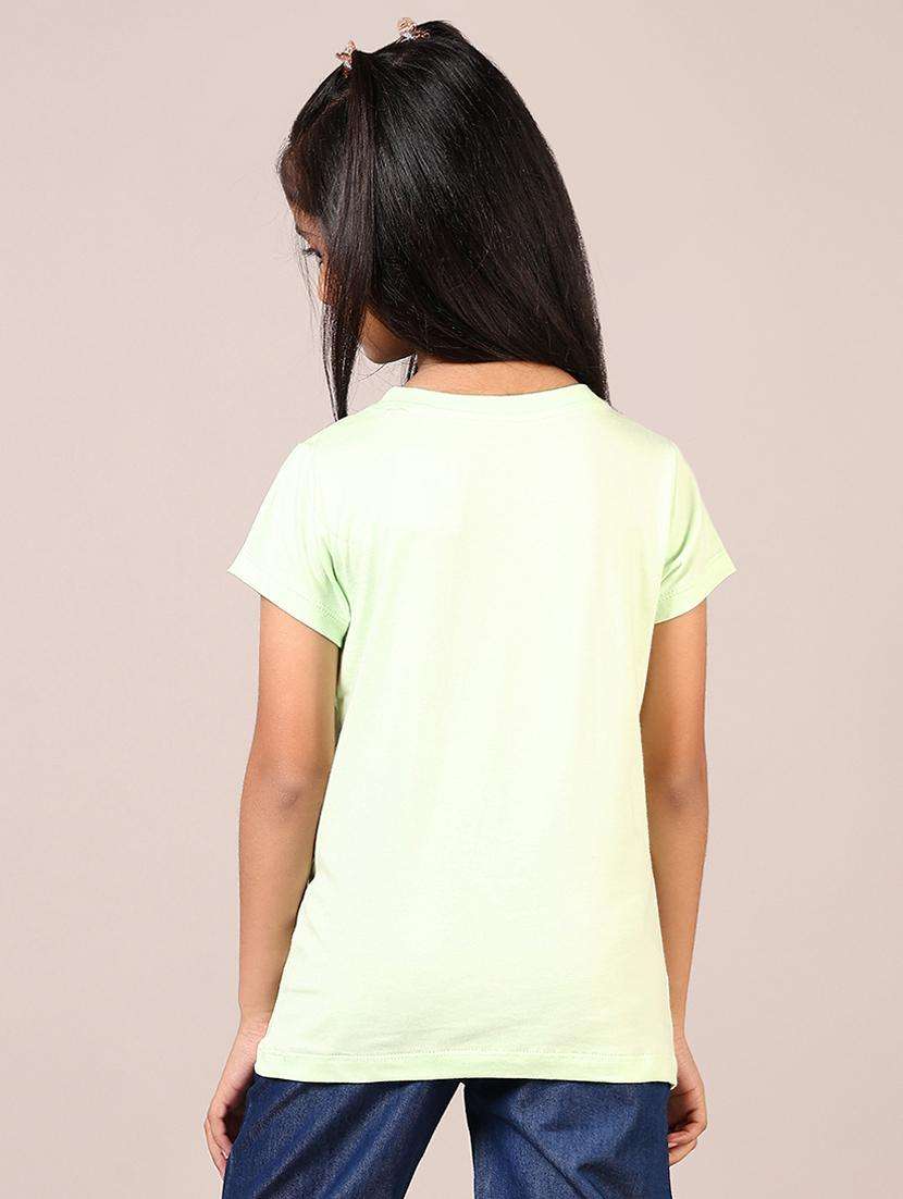 girls front print round neck casual t-shirt - 21764571 -  Standard Image - 2