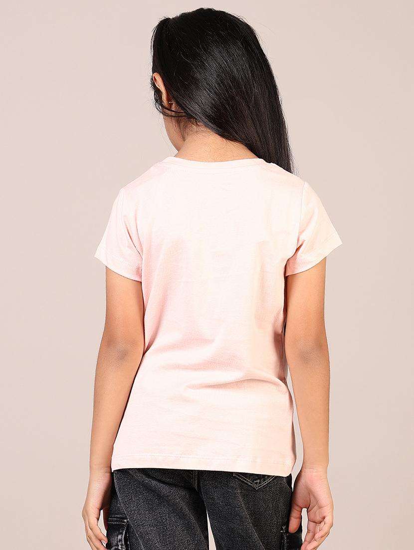 girls front print round neck casual t-shirt - 21764575 -  Standard Image - 2