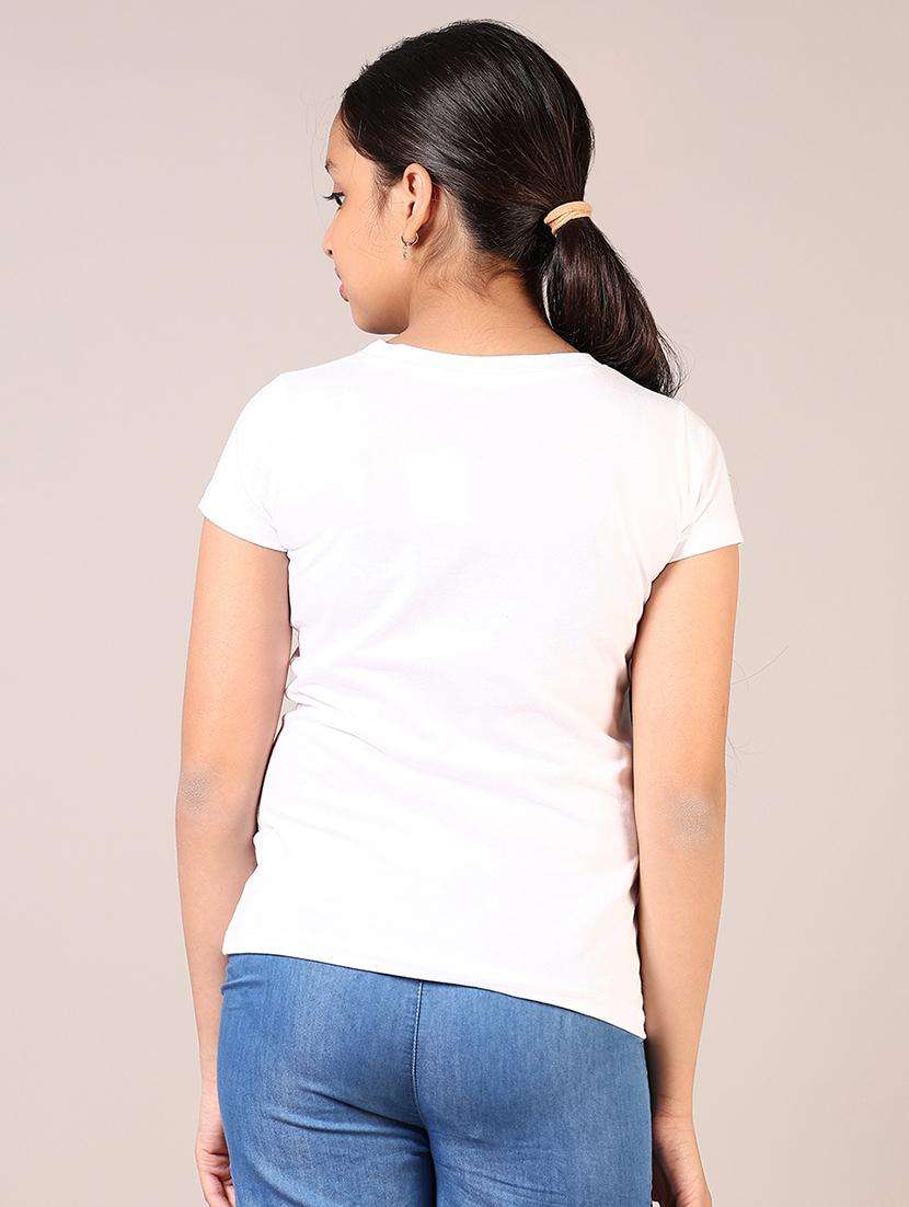 girls front print round neck casual t-shirt - 21764578 -  Standard Image - 2