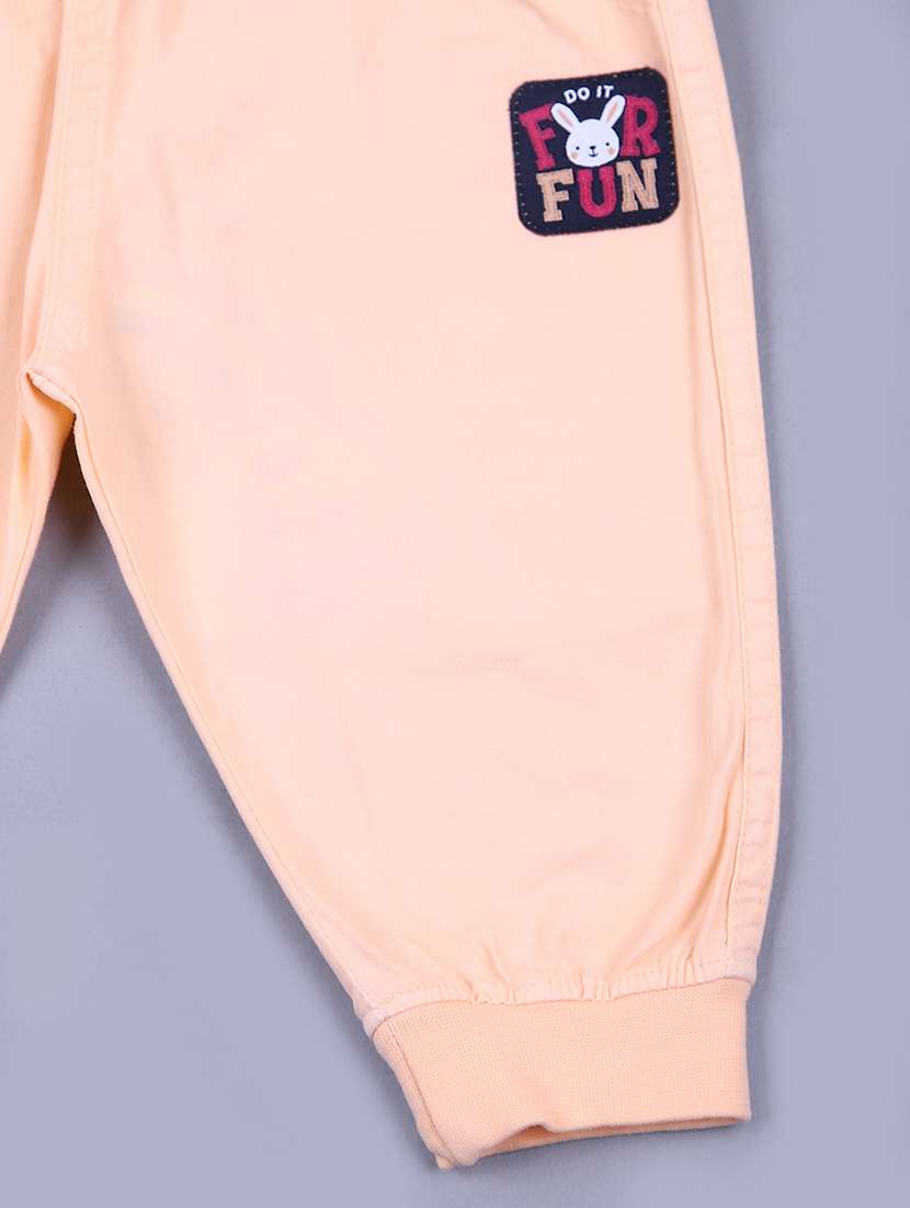 boys peach solid plain jogger - 21764584 -  Standard Image - 2