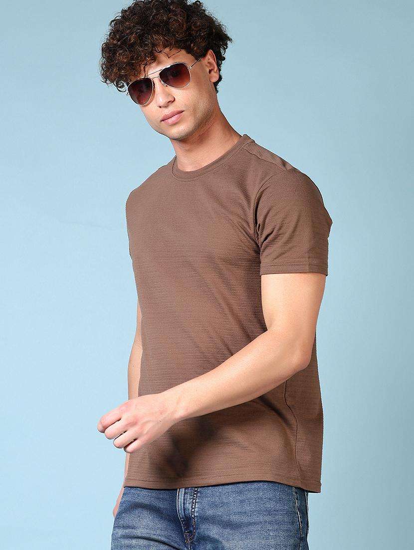 men solid short sleeves slim fit t-shirt
