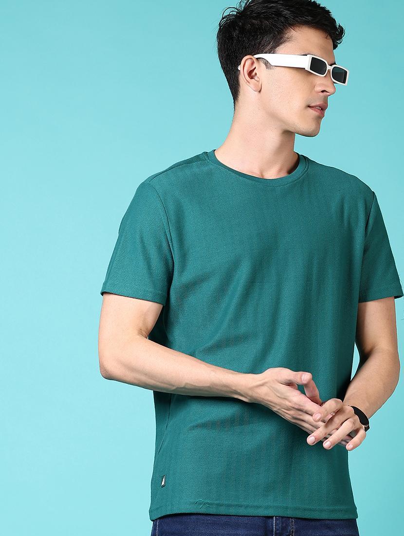 men solid short sleeves regular fit t-shirt