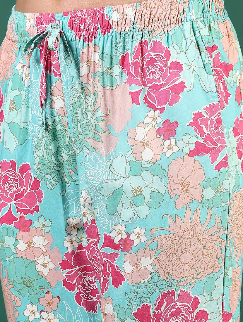women printed low rise loungewear pajamas - 21764687 - Standard Image - 2